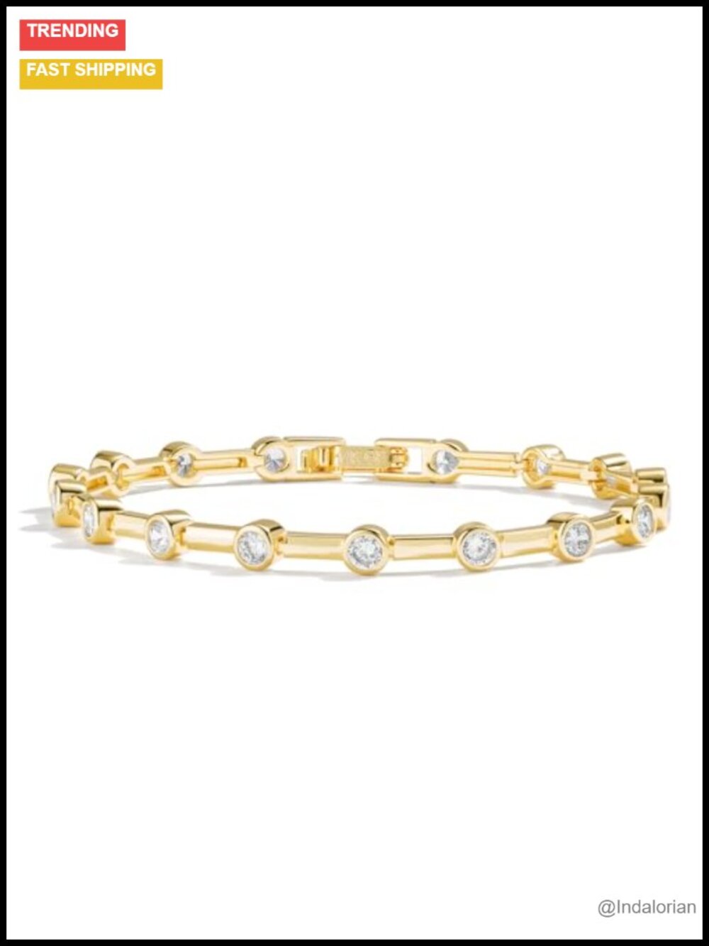 14K Gold Filled Tennis Bracelet Bezel CZ 6.5in